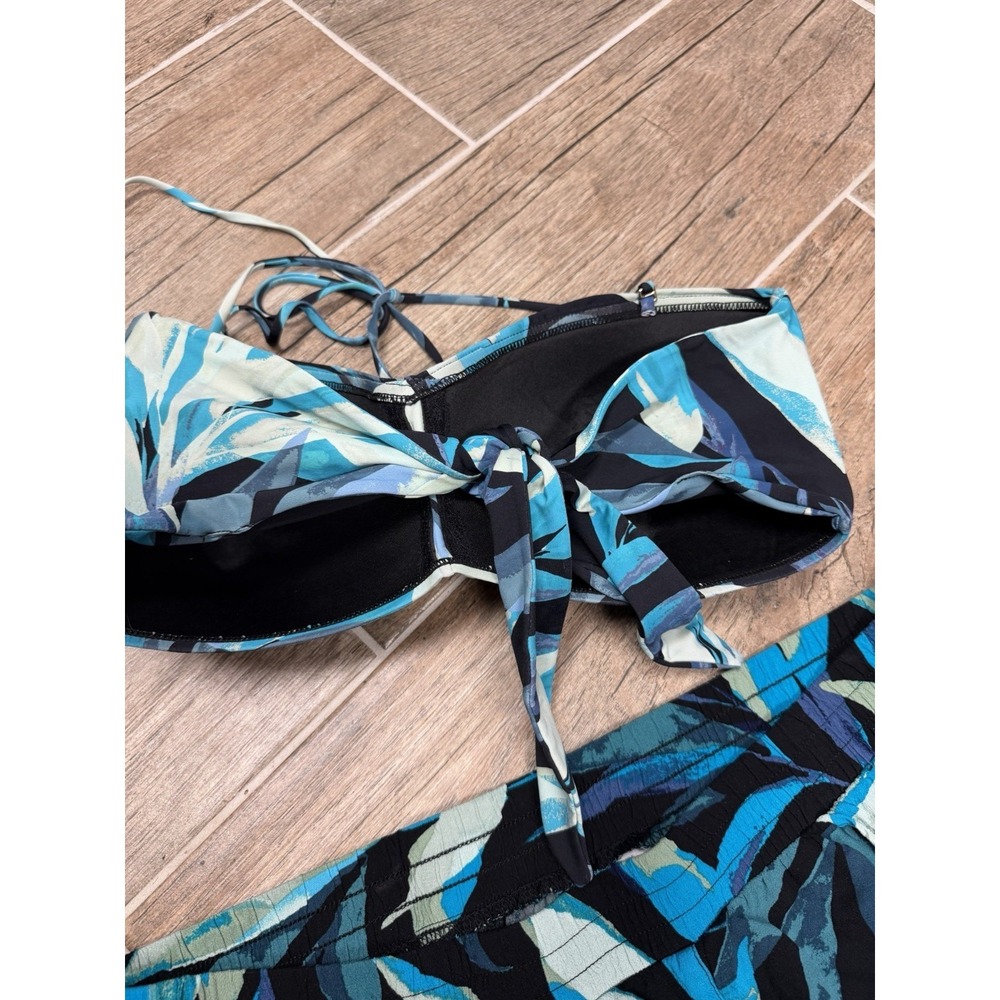 Mynah XXL Tropical 2PC Set Wide Leg Pants Boho Resort Vacation Outfit - Picture 6 of 9